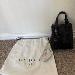 Ted Baker Emma June Black Sequin Top Handle Bag with Dust Bag & Detachable Strap